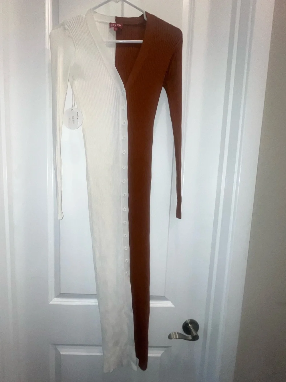 NWT STAUD Shoko Colorblock Ribbed Knit Sweater Dress - Picture 3 of 7